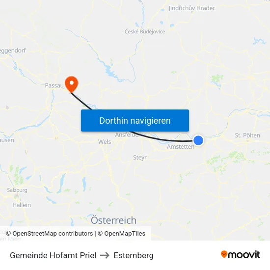 Gemeinde Hofamt Priel to Esternberg map