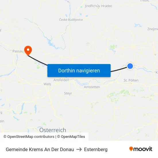 Gemeinde Krems An Der Donau to Esternberg map