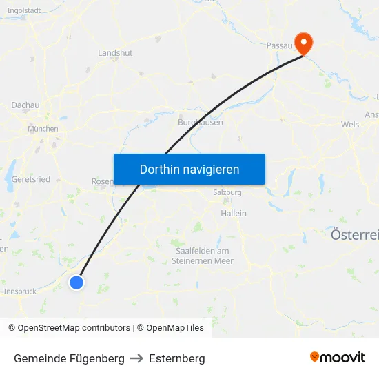Gemeinde Fügenberg to Esternberg map