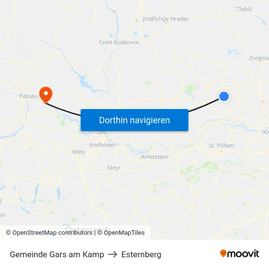 Gemeinde Gars am Kamp to Esternberg map