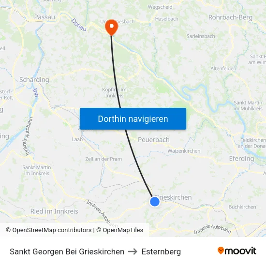 Sankt Georgen Bei Grieskirchen to Esternberg map