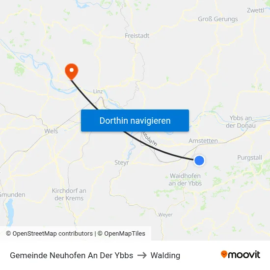 Gemeinde Neuhofen An Der Ybbs to Walding map