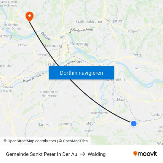 Gemeinde Sankt Peter In Der Au to Walding map
