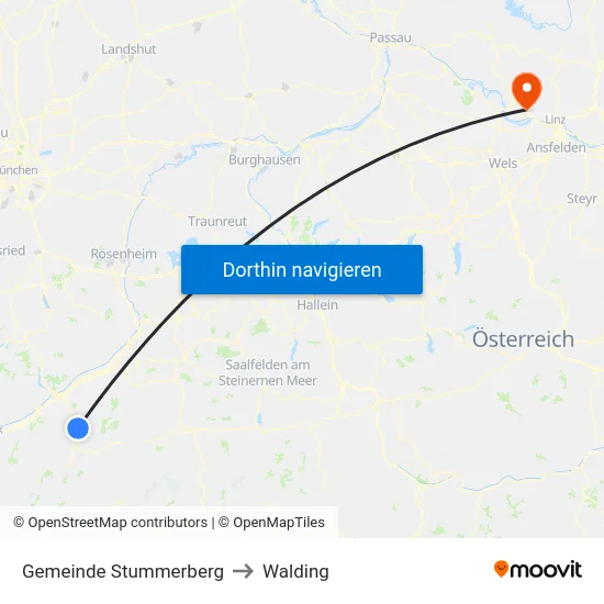 Gemeinde Stummerberg to Walding map