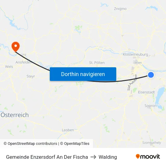 Gemeinde Enzersdorf An Der Fischa to Walding map