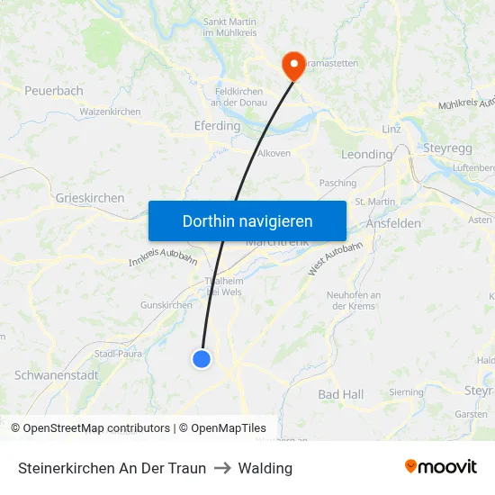 Steinerkirchen An Der Traun to Walding map