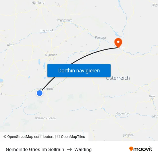 Gemeinde Gries Im Sellrain to Walding map