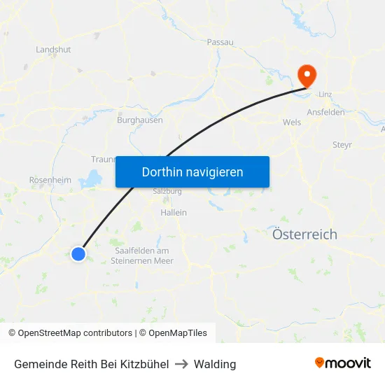 Gemeinde Reith Bei Kitzbühel to Walding map