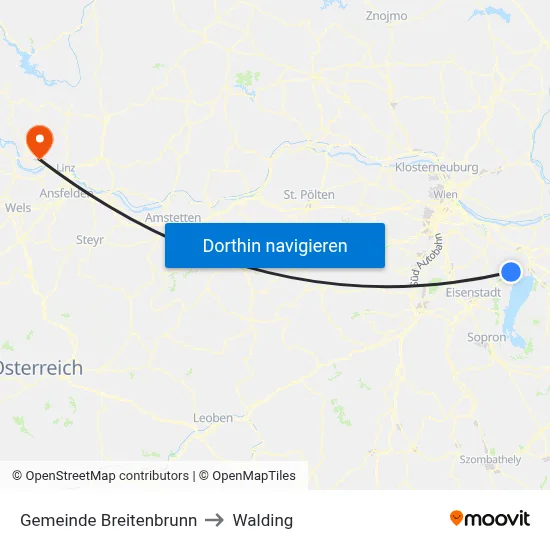 Gemeinde Breitenbrunn to Walding map