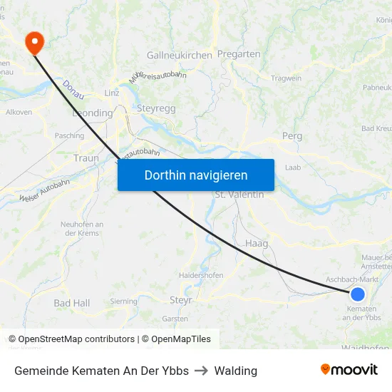 Gemeinde Kematen An Der Ybbs to Walding map