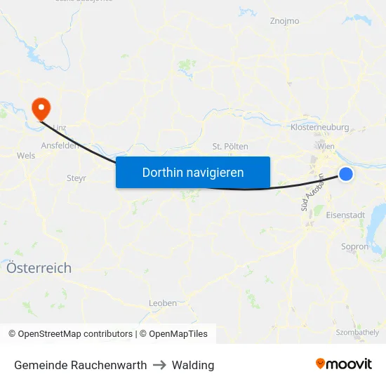Gemeinde Rauchenwarth to Walding map
