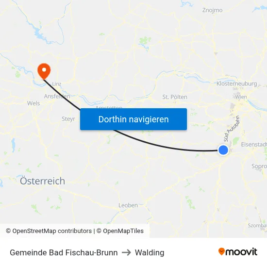 Gemeinde Bad Fischau-Brunn to Walding map