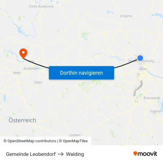 Gemeinde Leobendorf to Walding map