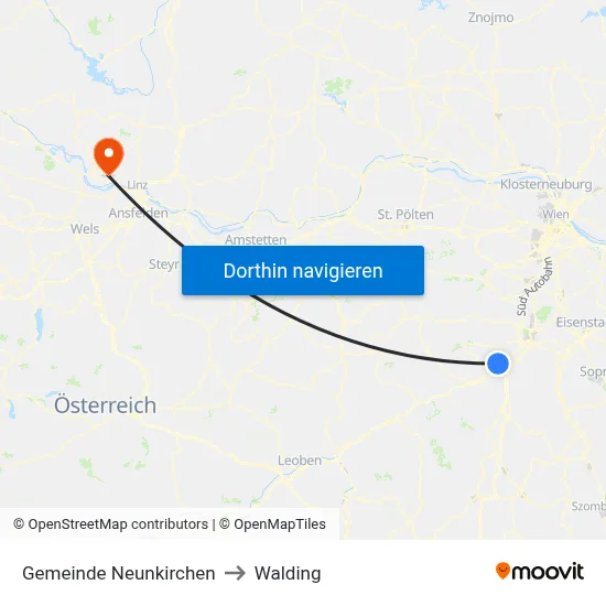 Gemeinde Neunkirchen to Walding map