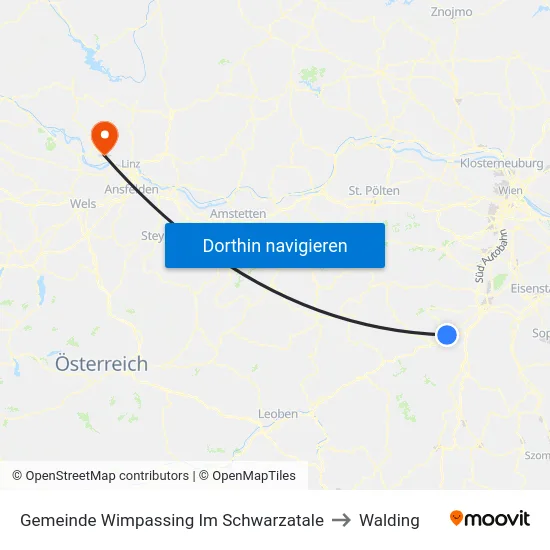 Gemeinde Wimpassing Im Schwarzatale to Walding map