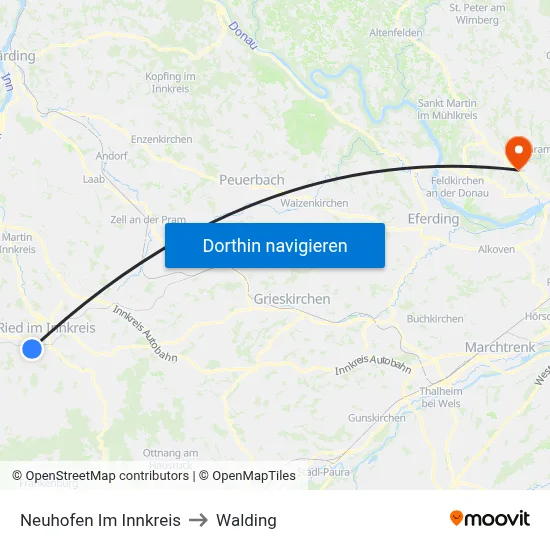 Neuhofen Im Innkreis to Walding map