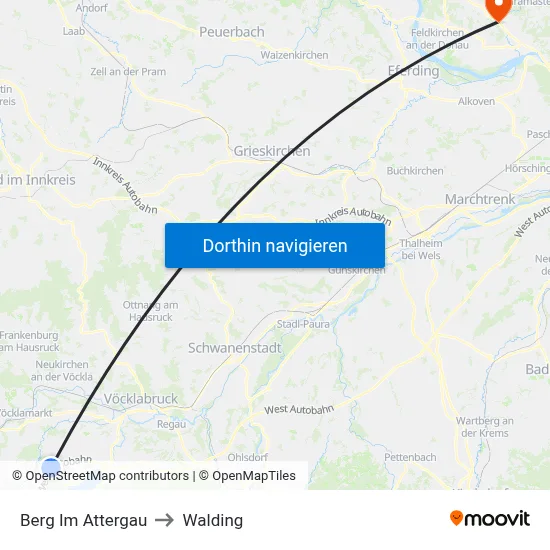 Berg Im Attergau to Walding map