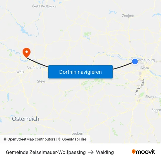 Gemeinde Zeiselmauer-Wolfpassing to Walding map