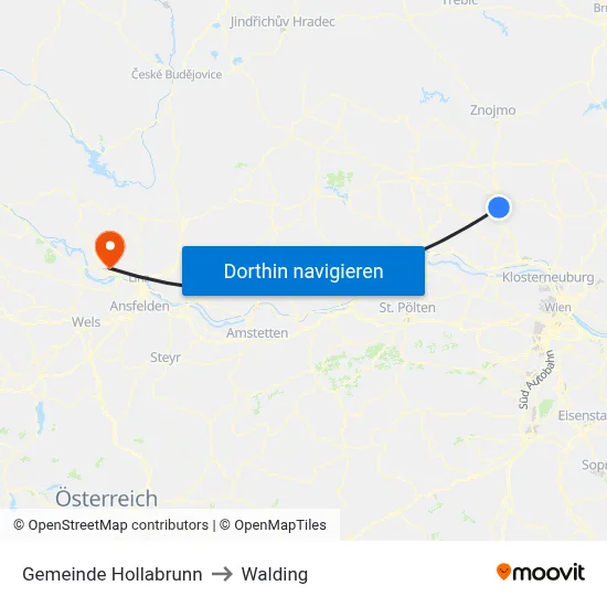 Gemeinde Hollabrunn to Walding map