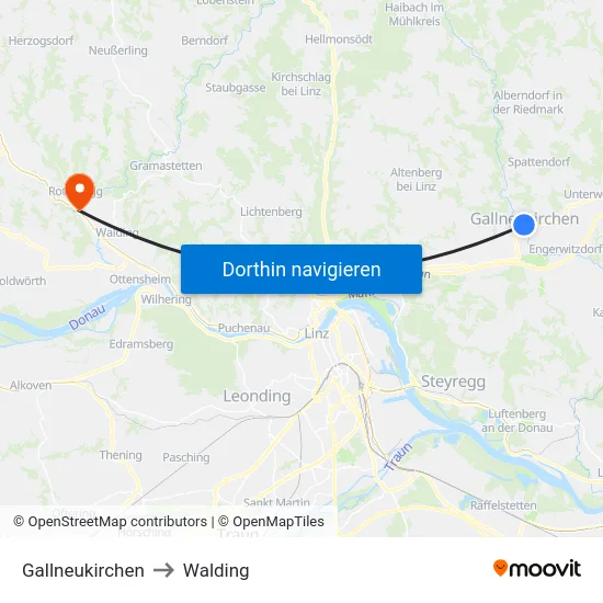Gallneukirchen to Walding map