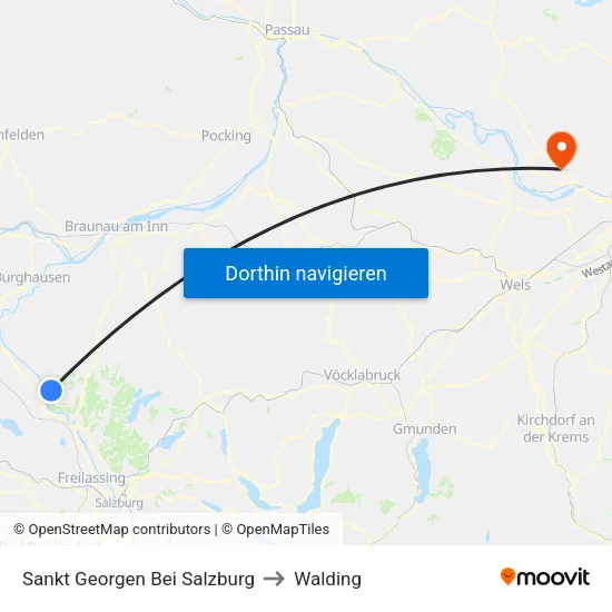Sankt Georgen Bei Salzburg to Walding map