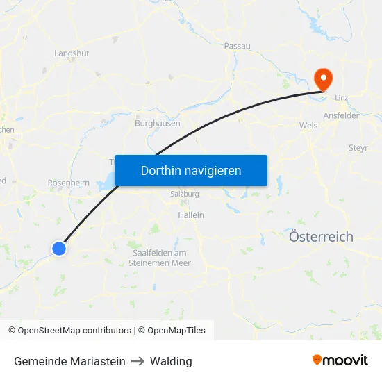 Gemeinde Mariastein to Walding map