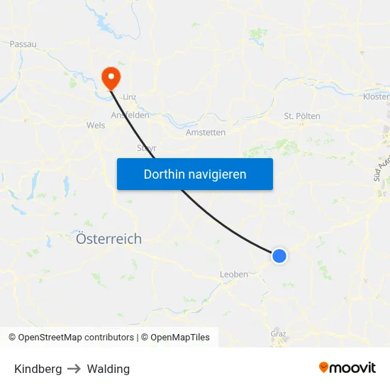 Kindberg to Walding map