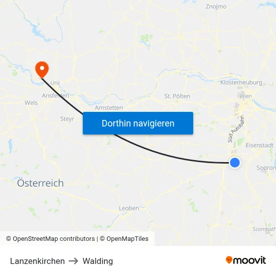 Lanzenkirchen to Walding map