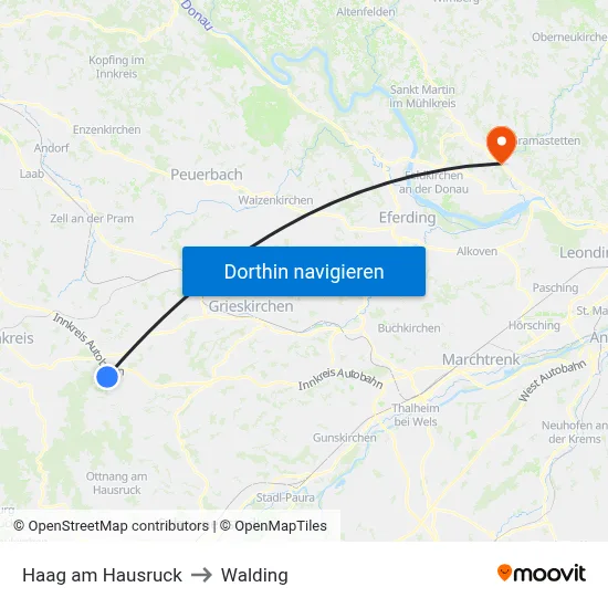 Haag am Hausruck to Walding map