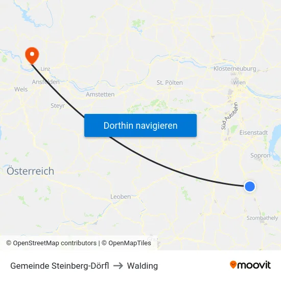 Gemeinde Steinberg-Dörfl to Walding map