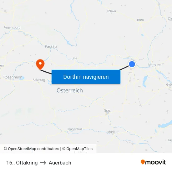 16., Ottakring to Auerbach map