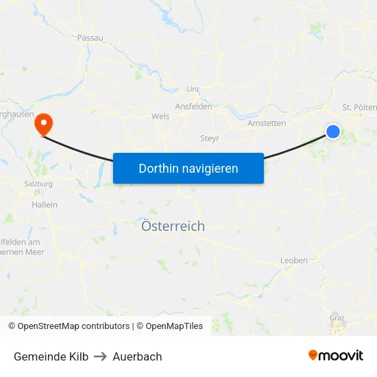 Gemeinde Kilb to Auerbach map