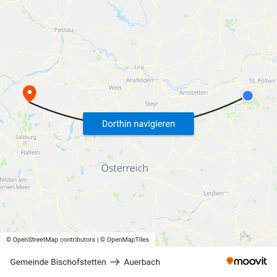 Gemeinde Bischofstetten to Auerbach map