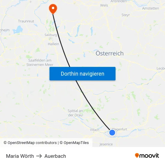 Maria Wörth to Auerbach map