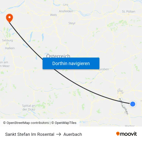 Sankt Stefan Im Rosental to Auerbach map