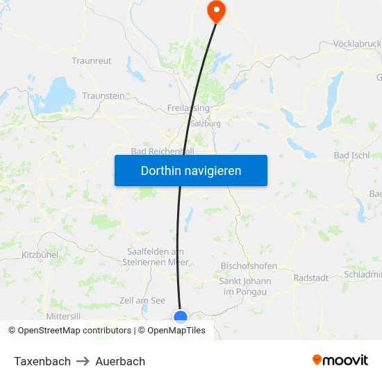 Taxenbach to Auerbach map
