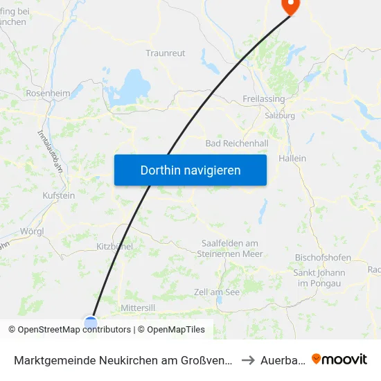 Marktgemeinde Neukirchen am Großvenediger to Auerbach map