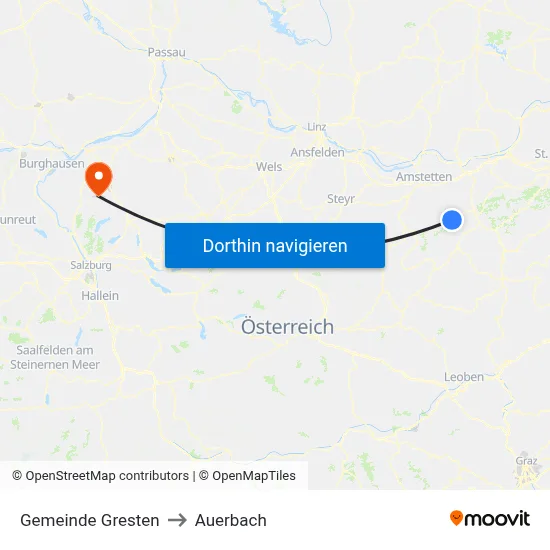 Gemeinde Gresten to Auerbach map