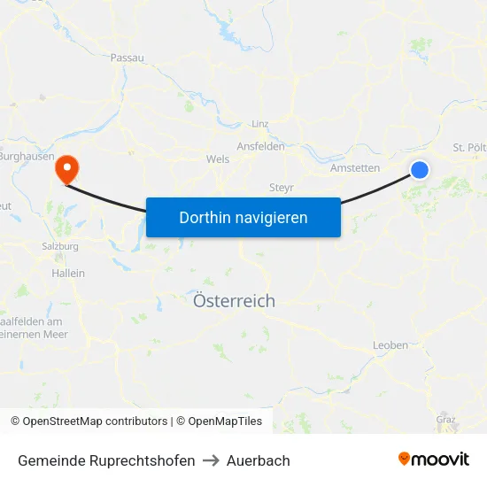 Gemeinde Ruprechtshofen to Auerbach map
