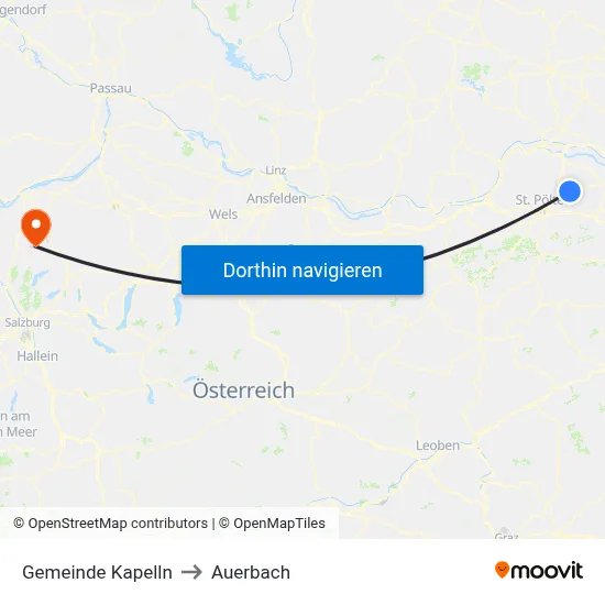 Gemeinde Kapelln to Auerbach map