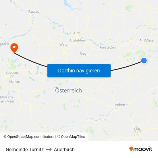 Gemeinde Türnitz to Auerbach map