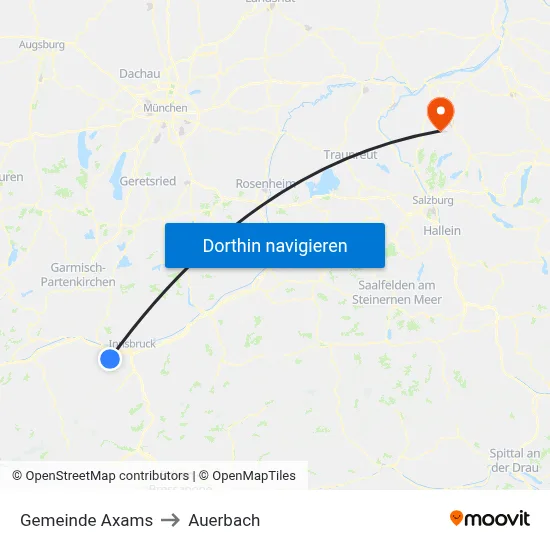 Gemeinde Axams to Auerbach map