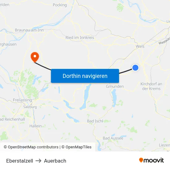 Eberstalzell to Auerbach map