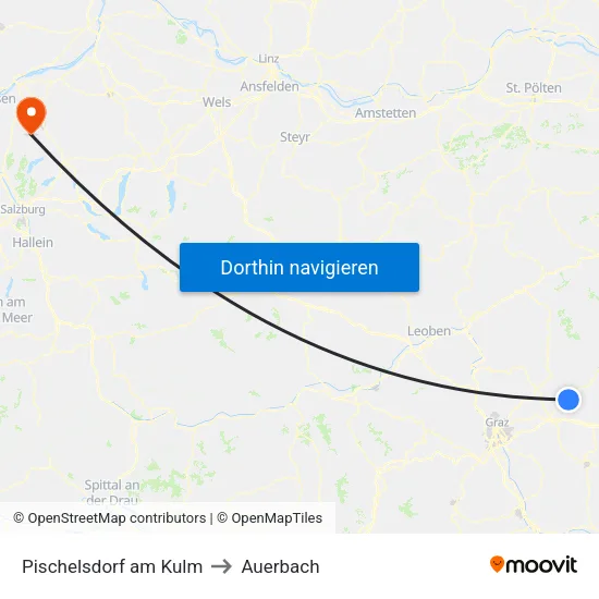 Pischelsdorf am Kulm to Auerbach map
