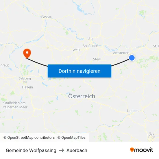 Gemeinde Wolfpassing to Auerbach map