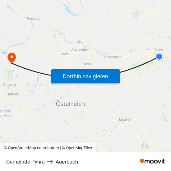 Gemeinde Pyhra to Auerbach map