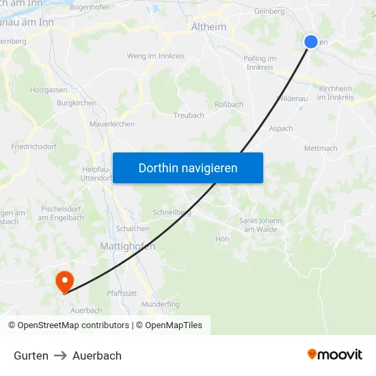Gurten to Auerbach map