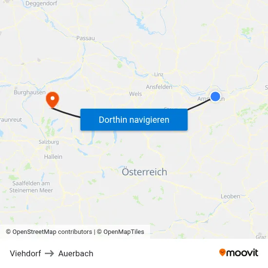 Viehdorf to Auerbach map