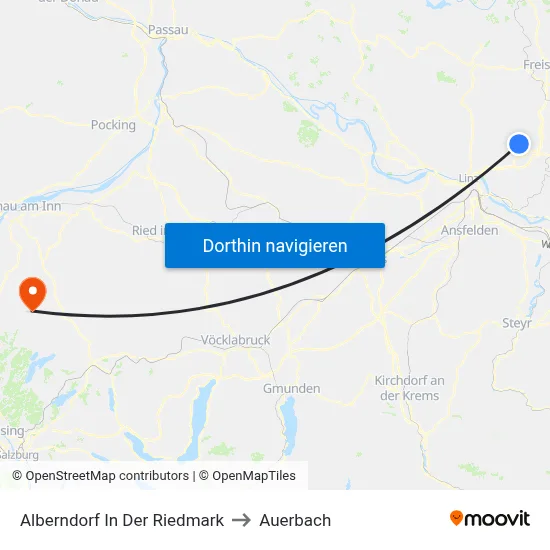 Alberndorf In Der Riedmark to Auerbach map