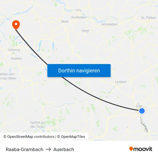 Raaba-Grambach to Auerbach map
